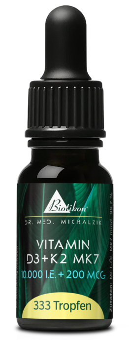 Vitamin D3 + K2 MK7 Tropfen | 10.000 I.E. + 200 μg MK7 all-trans | 10 ml (333 Tropfen) | Dr. med. Michalzik